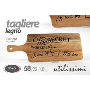 Tagliere in legno acacia  bar ristoranti pub  cm 58 x 22