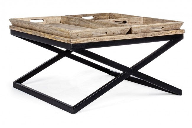 Tavolino Tray con vassoio 90x90 cm