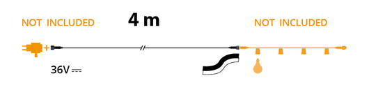 Cavo prolungato 4m bianco 36V bassa tensione