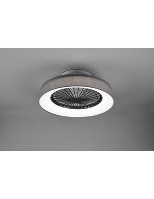 Ventilatore Moderno Luce Led 30w Dimmerabile Farsund Grigio Trio Lighting