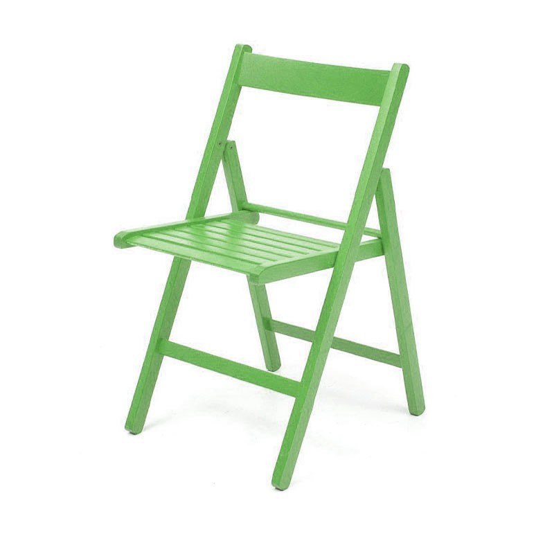 Sedia pieghevole in faggio di alta qualita colore verde 43x48xh.79 cm EFFEZ