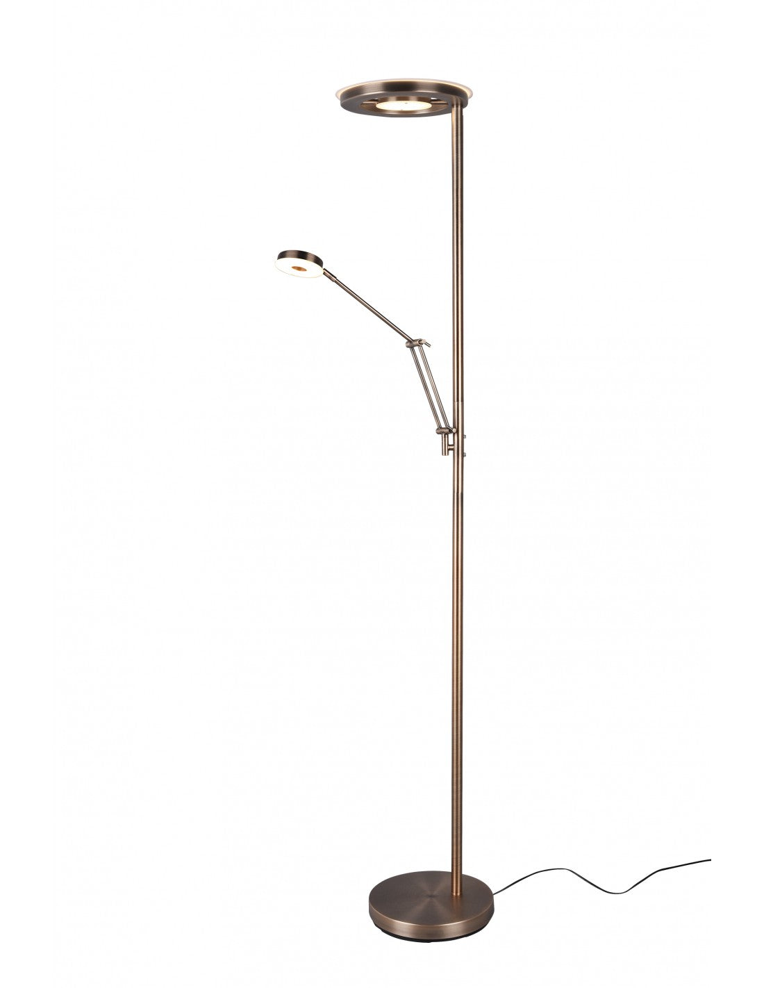 Piantana Led Moderna Con Luce Spot da Lettura Dimmerabile Barrie Ottone Trio Lighting