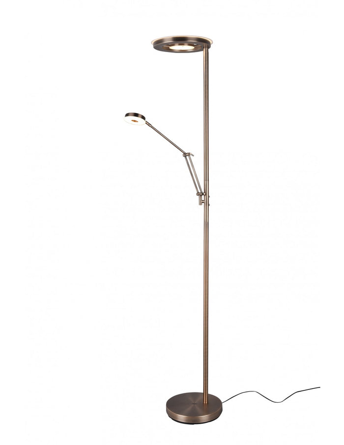 Piantana Led Moderna Con Luce Spot da Lettura Dimmerabile Barrie Ottone Trio Lighting