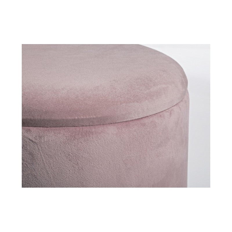 Sgabello con struttura metallo oro contenitore rosa cm 45 h