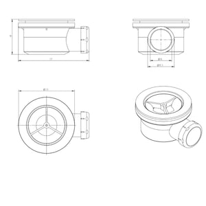 Piletta piatto doccia plastica 110x68 mm