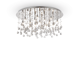 Lampada da soffitto 15 luci cromo D 80 x H 36 cm