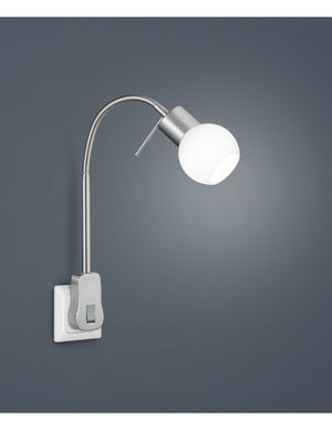 Applique Led Orientabile Fred Nichel E Vetro Bianco Trio Lighting