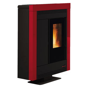 Stufa A Pellet 'Souvenir Steel Evo' Colore Bordeaux