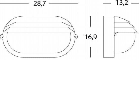 Applique Grande E27  linea palpebra ovale  bianco