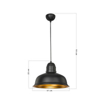 Lampada a sospensione Kumbet MDL3053 metallo nero interno oro EFFEZ