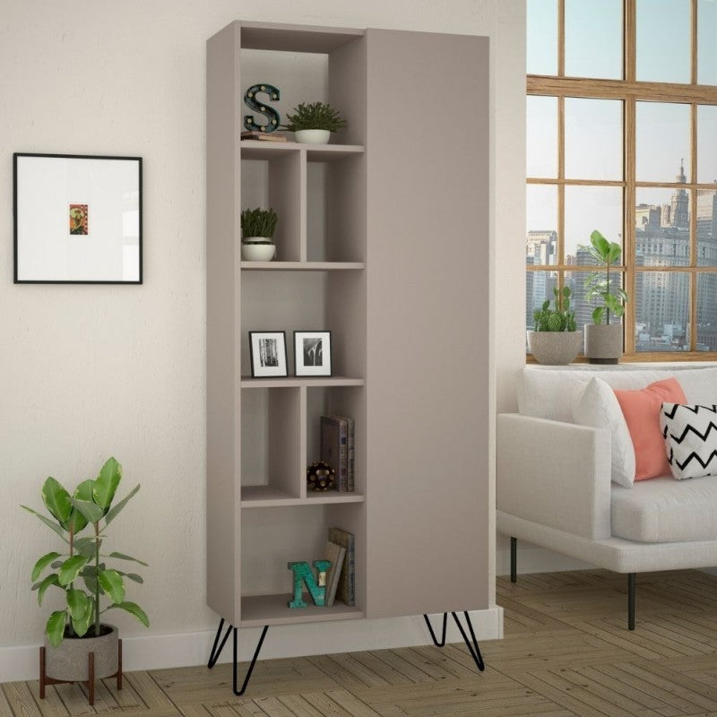 Libreria tortora con anta Jedda 80,6x29.6xh.191 cm