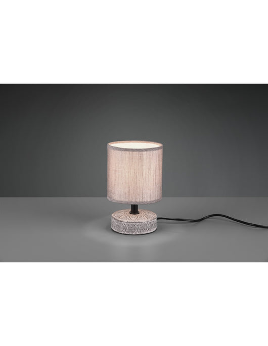 Lumetto Marrone Moderno Base Ceramica con Paralume Tessuto Marie Trio Lighting