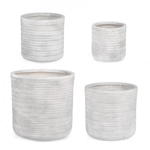 Set4 P.Vaso Tressage Cil Bianco