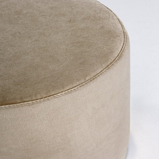 Pouf in velluto Tortora LUCILLA diametro 35x h40 cm