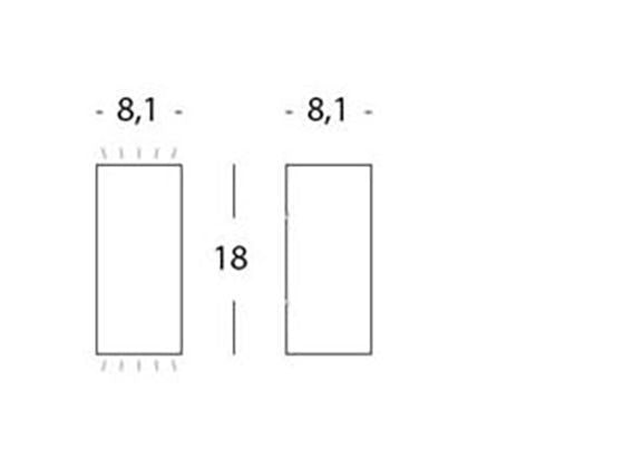 Applique 6W+6W Led 3000K  linea tower  bianco