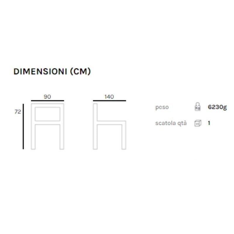 Tavolo per esterno in polipropilene Tortora BRAGA 140x90x h72 cm