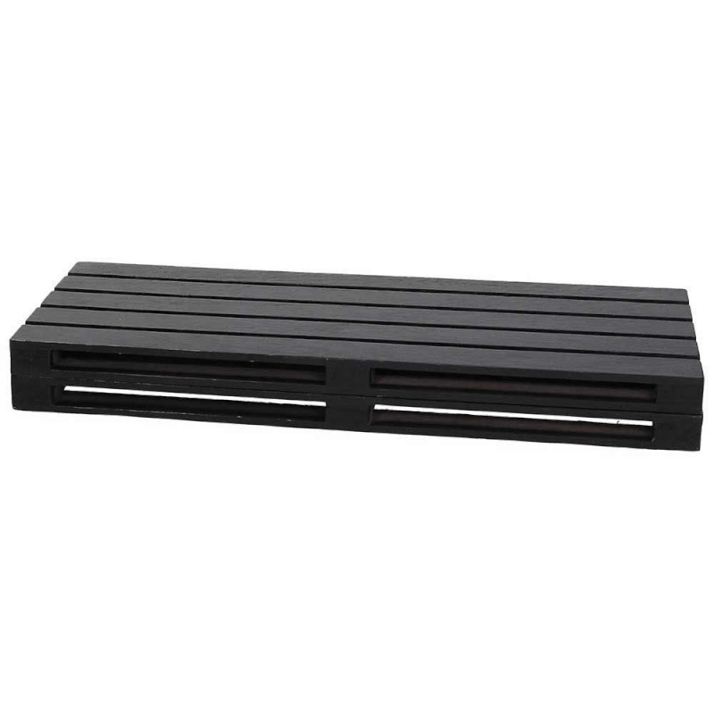 Set 2 Vassoi Pallet medio 30x12 cm in legno nero