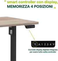 Scrivania Regolabile in Altezza ENERGIA Standing Desk 150x69 cm Colore Rovere Miele e Nero