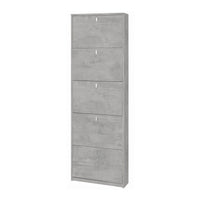 Scarpiera slim cinque ante Beton Cemento 63x18x h190 cm