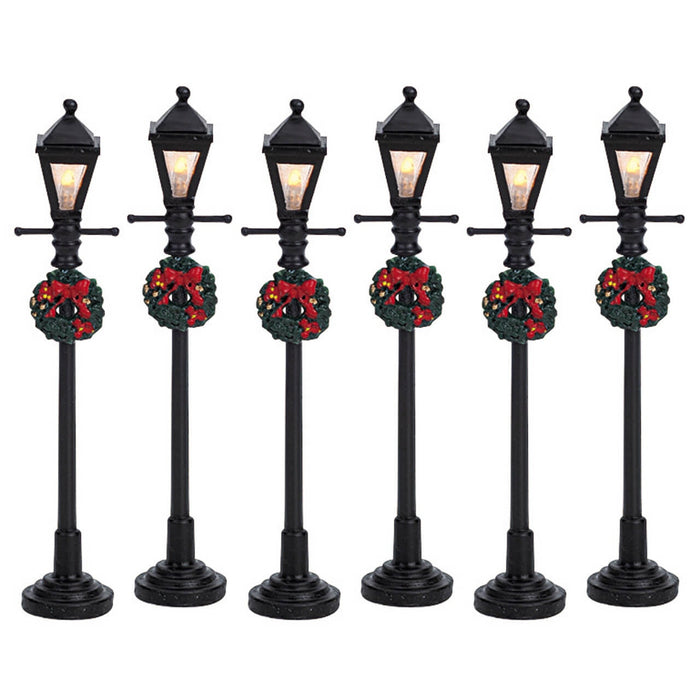 Lemax Gas Lantern Street Lamp Set Of 6 - Lanterna A Gas Per Lampione Stradale Set Di 6 pz Gioco invernale decorazione per villaggio Natale