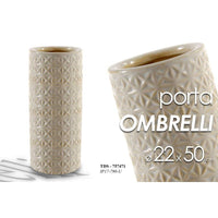 Portaombrelli in ceramica beige design   cm 22 x 50 h