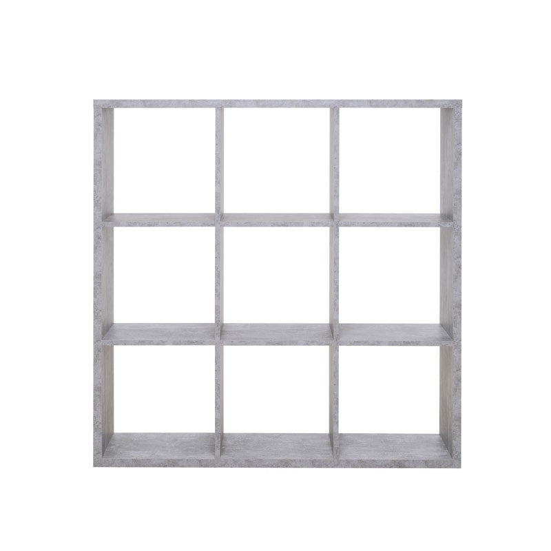 Libreria cubo 9 scomparti colore cemento 107x33xh.107 cm EFFEZ