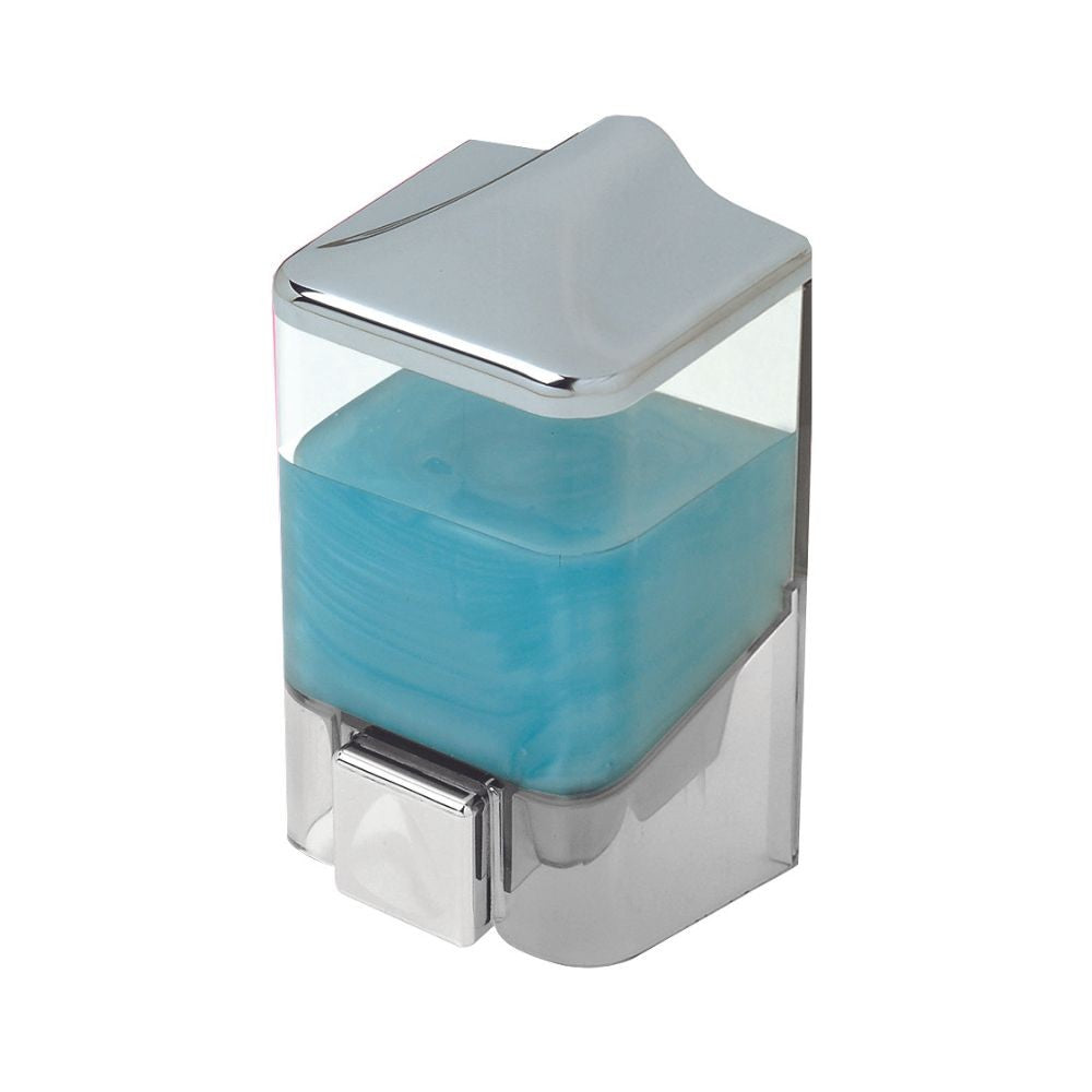 Dispenser Sapone Liquido 1 LT Trasparente e Cromo  10,5 x 10,5 x 19 cm