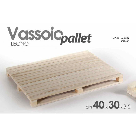 Vassoio in legno mini pallet 40 x 30 x 3.5 h