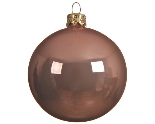 Decorazione albero di Natale Pallina in vetro  bronzo lucido cm 6