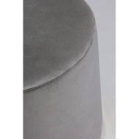 Pouf grigio effetto velluto con fascia oro cm 35 x 40 h