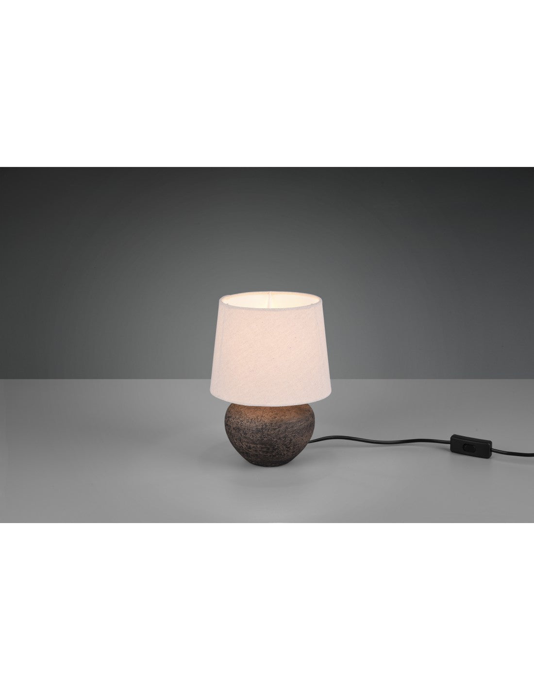 Lumetto Ceramica Marrone Paralume Beige Lou Trio Lighting