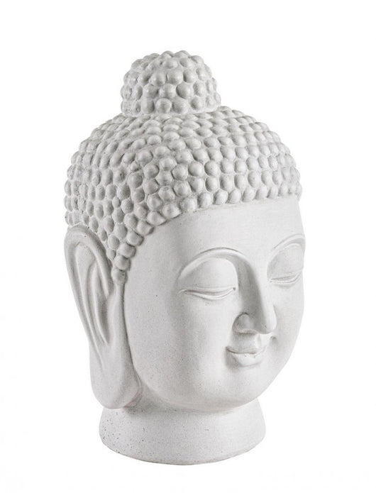 4x Testa di Buddha bianca 22,5x21x35,5 cm