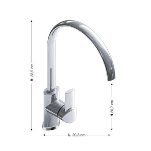 Rubinetto miscelatore per lavabo cucina finitura cromo h.26,78x20,3 cm EFFEZ