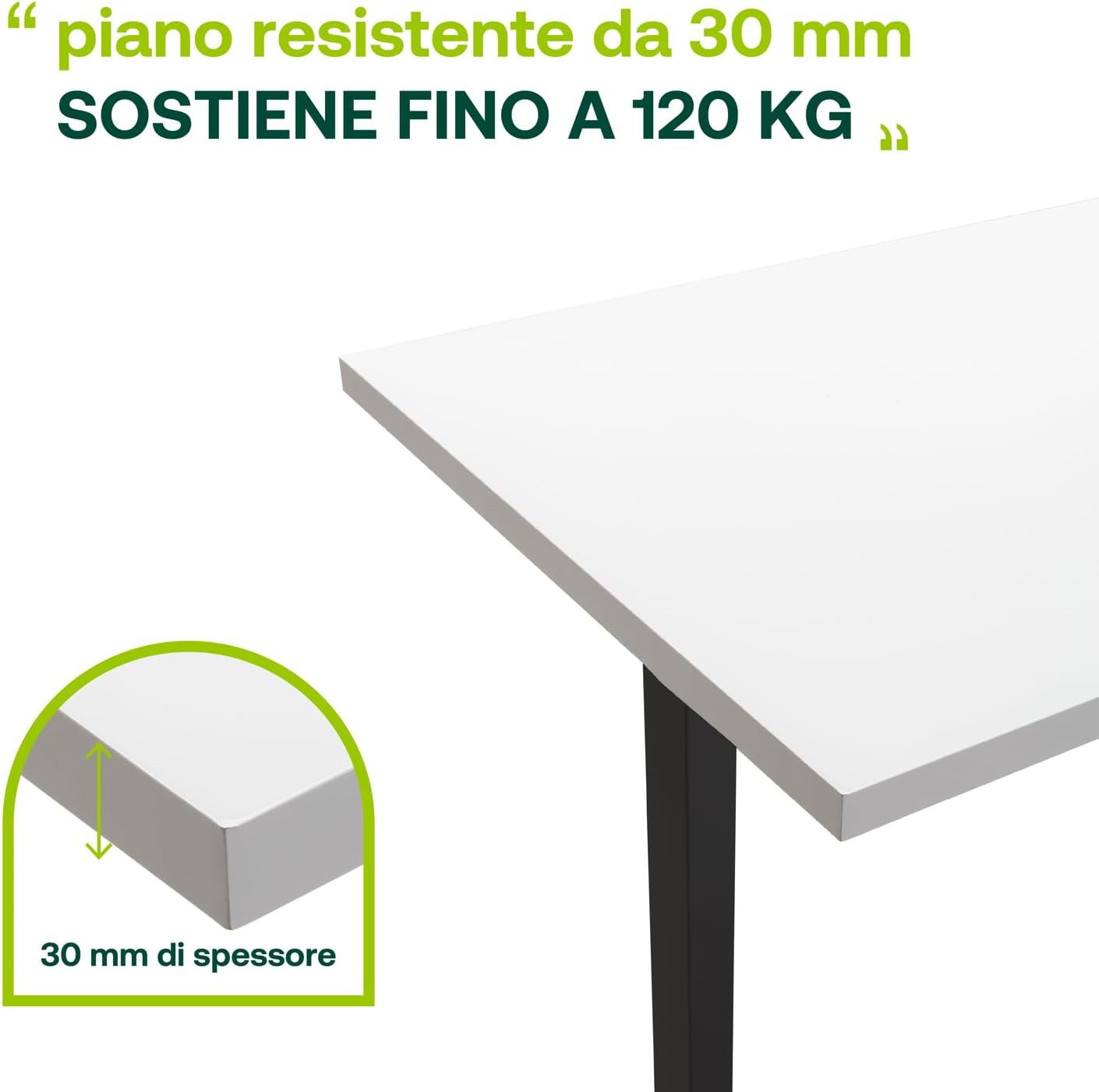 Scrivania Regolabile in Altezza Standing Desk Con 4 Altezze Display Integrato (150x69 cm) Bianco Laccato e Nero