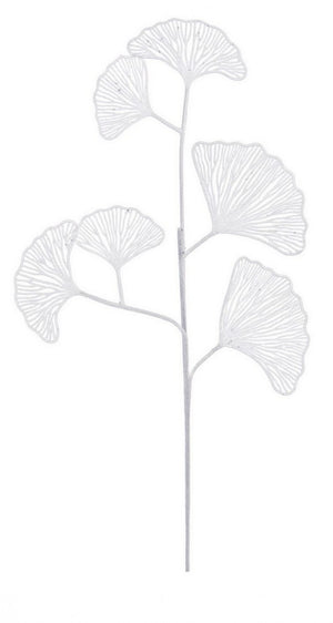 12x Ramo Ginkgo Biloba X6 Bianco H60Cm