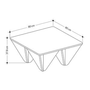 Tavolo design Diamond quadrato da salotto rovere