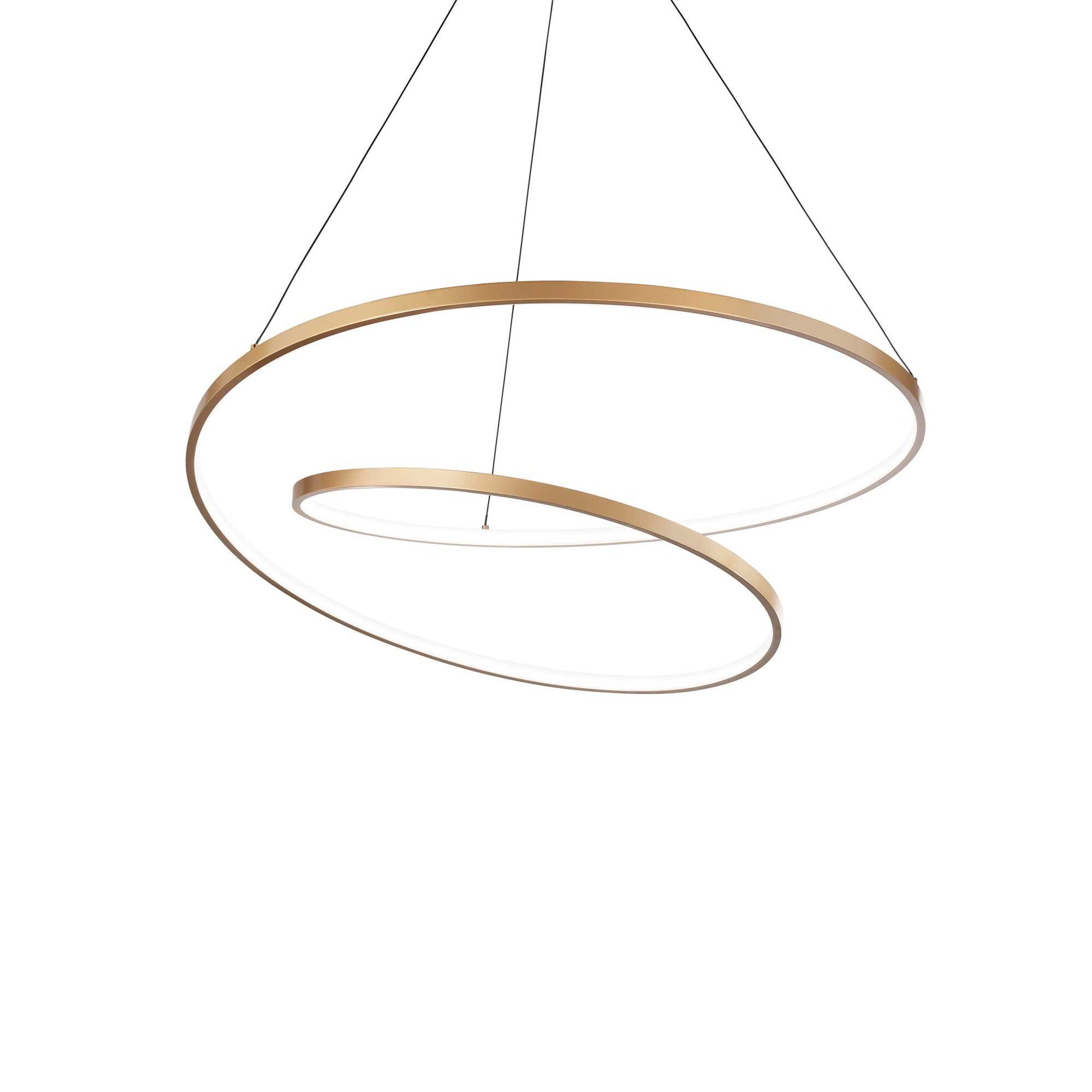 Lampada a sospensione ottone D 800 x H min 490 - max 2240 mm