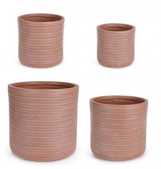 Set4 P.Vaso Tressage Cil Terracotta