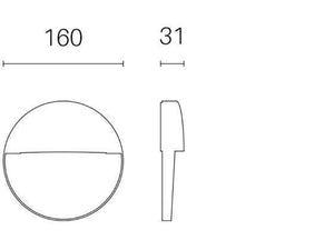 Segna Passo 6W Led 4000K  linea geo round  bianco