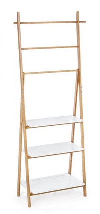 Scaffale in bamboo e legno Audrey con scaletta