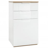 Mobile da ingresso salotto rovere bianco lucido  cm 60 x 50 x 102 h