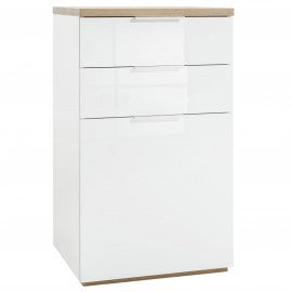 Mobile da ingresso salotto rovere bianco lucido  cm 60 x 50 x 102 h