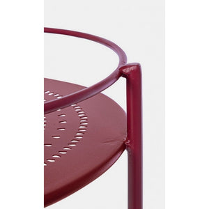 Carrello per bottiglie in acciaio  Rosso Bordeaux