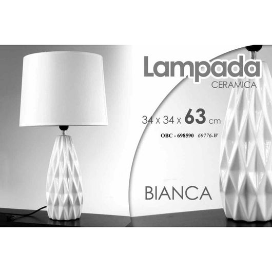 Lampada da tavolo bianco lume ceramica  cm 34 x 34 x 62.5 h