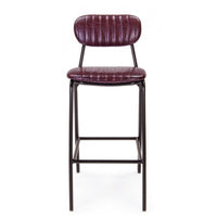 Sgabello vintage da bar in simipelle Bordeaux DEBBIE 44x51x h100 cm