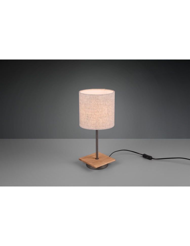 Lampada Da Tavolo Elmau Nichel E Paralume Sabbia Ø18 cm Trio Lighting