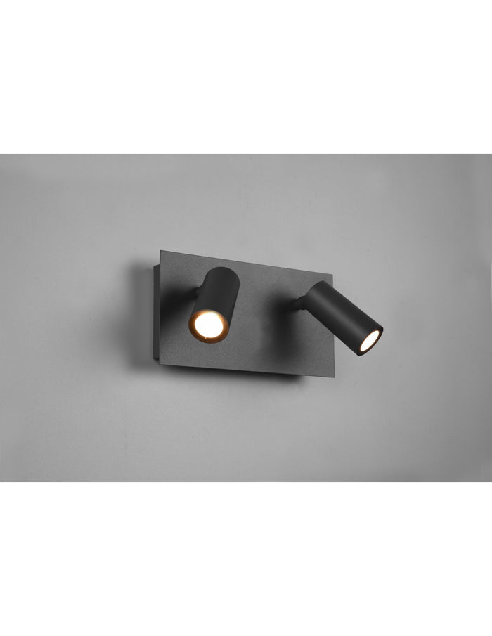 Applique Da Esterno Tunga Doppio Spot Led Antracite Orientabile IP54 Trio Lighting