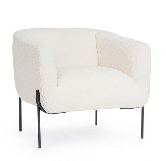 Poltrona Claudine bianco bouclé 78x74x73