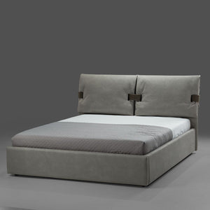 Letto matrimoniale contenitore Grenoble ecopelle grigio