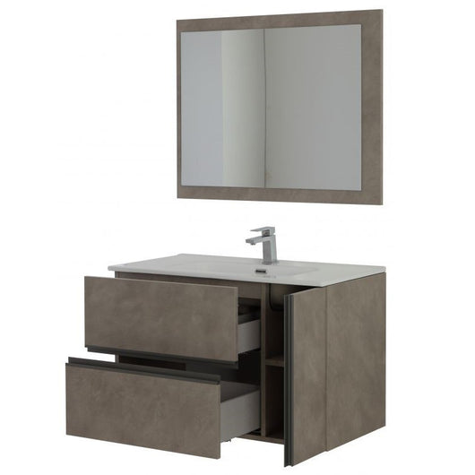 Composizione bagno color Cenere due cassetti un' anta 90x46x h57 cm